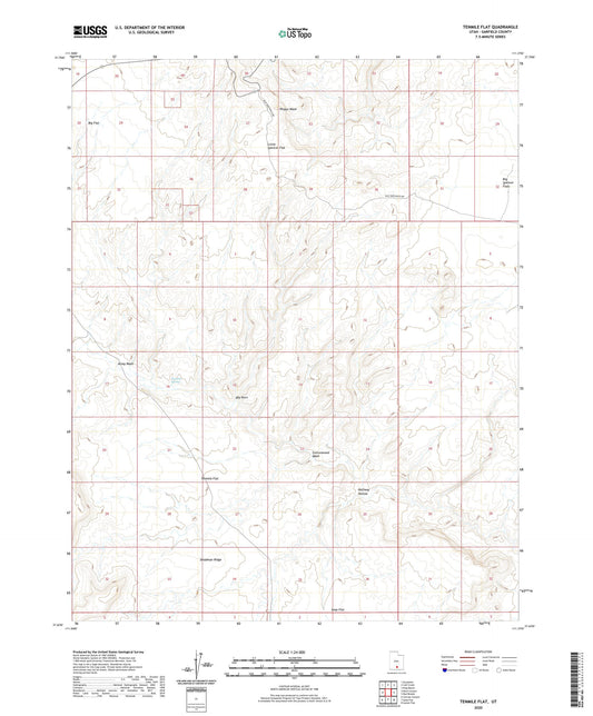 Tenmile Flat Utah US Topo Map Image