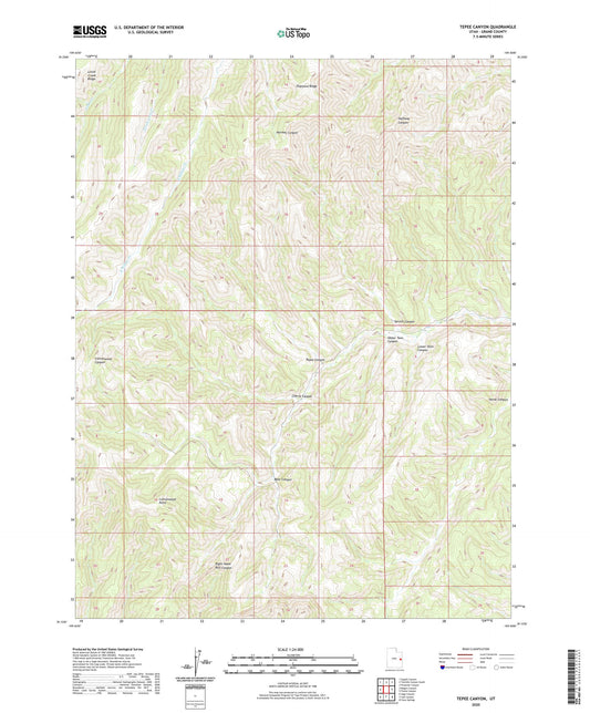 Tepee Canyon Utah US Topo Map Image