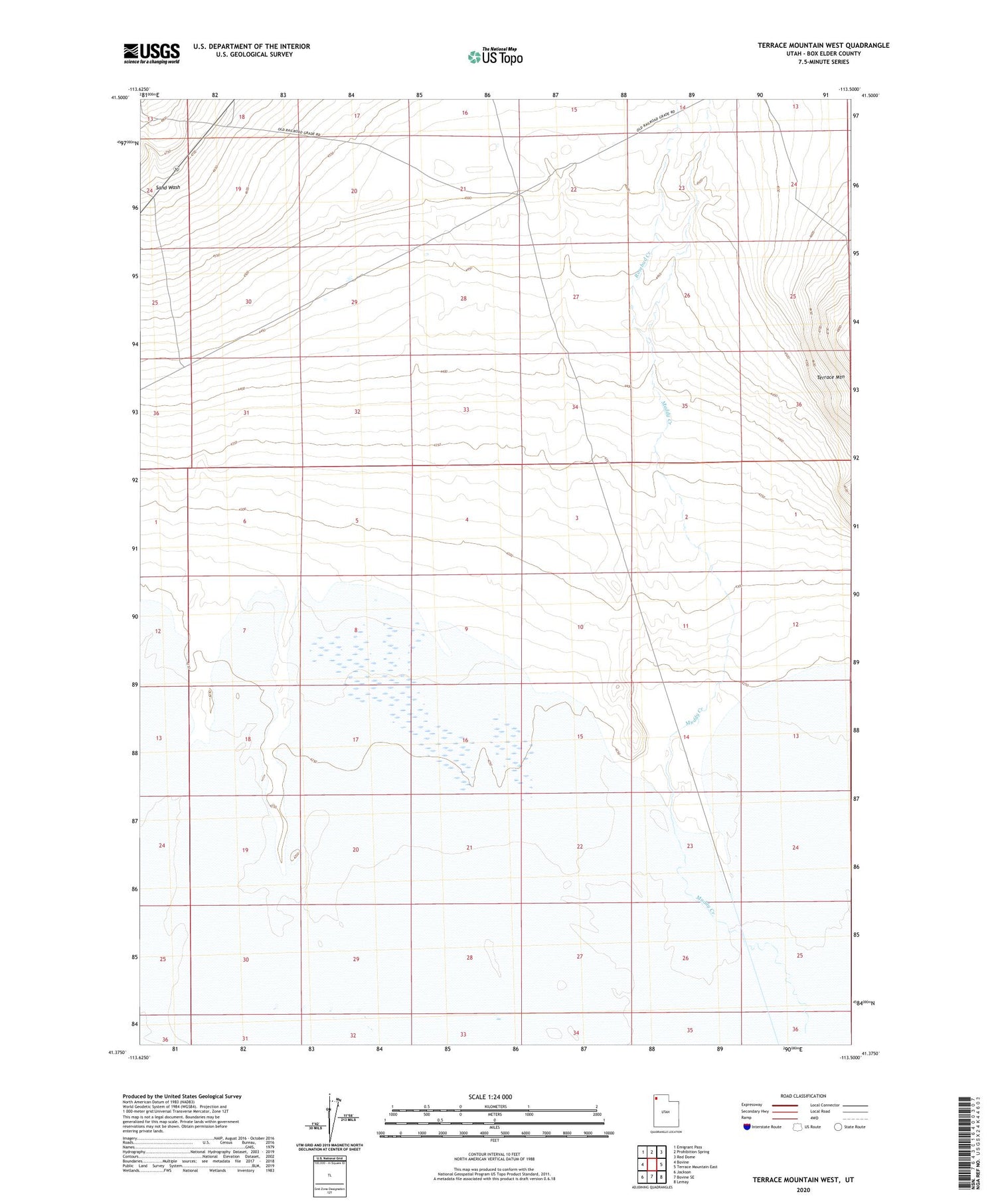 Terrace Mountain West Utah US Topo Map Image