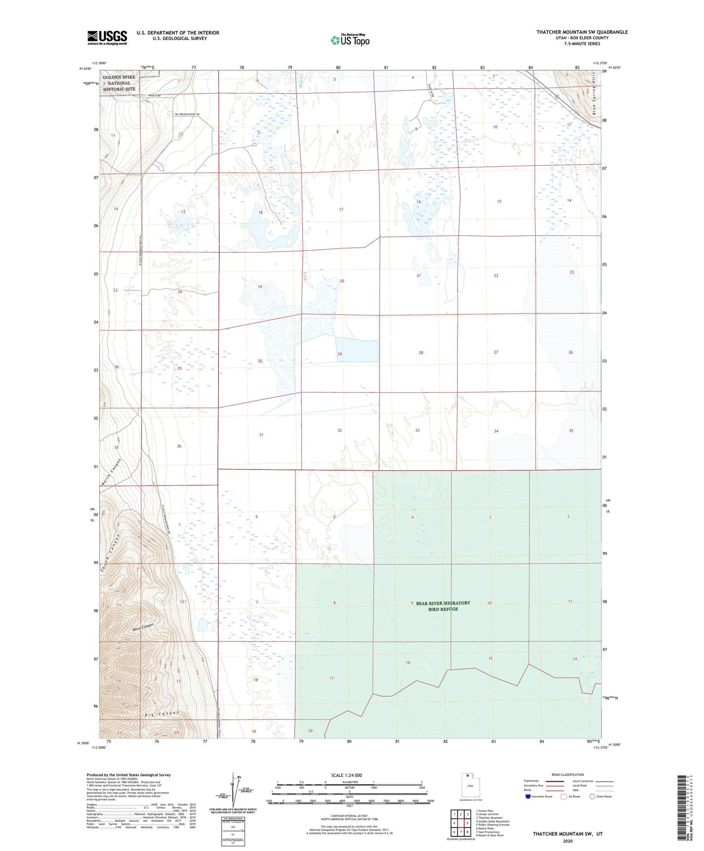 Thatcher Mountain SW Utah US Topo Map Image