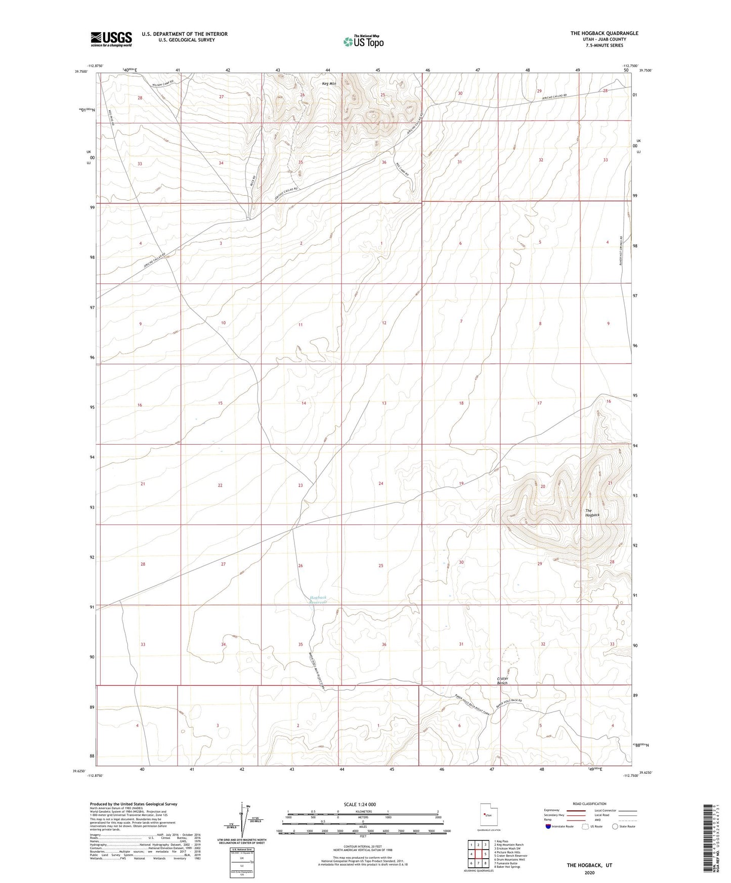 The Hogback Utah US Topo Map Image