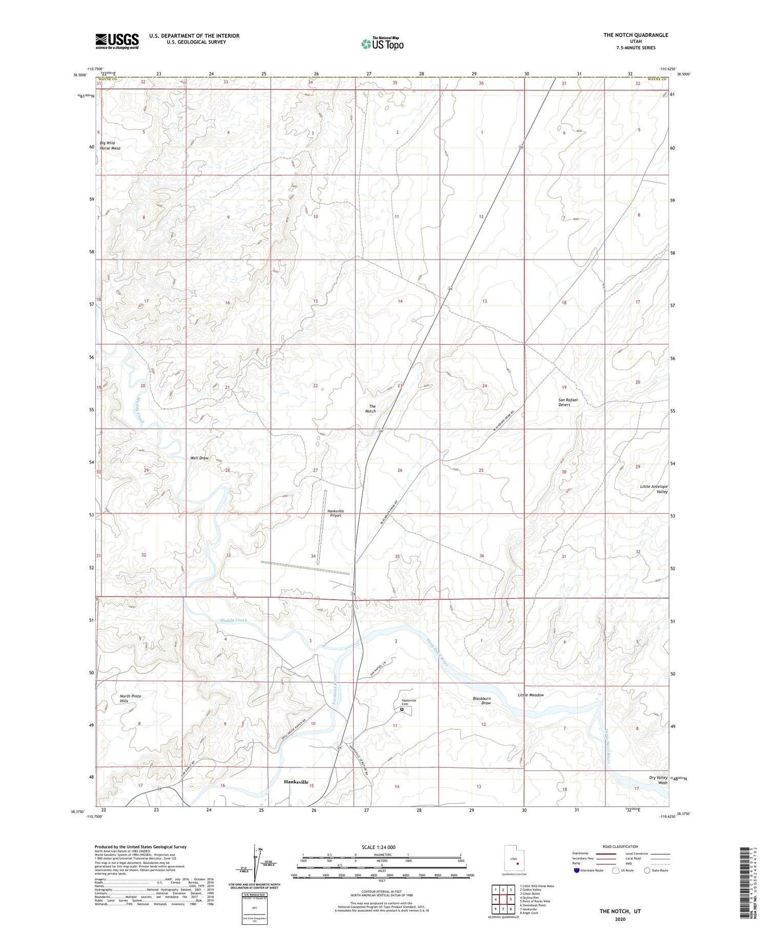 The Notch Utah US Topo Map Image
