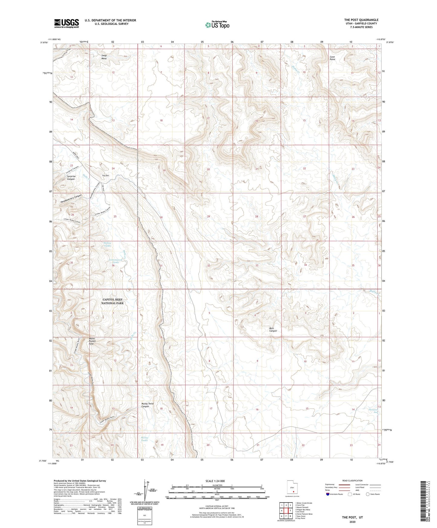 The Post Utah US Topo Map Image