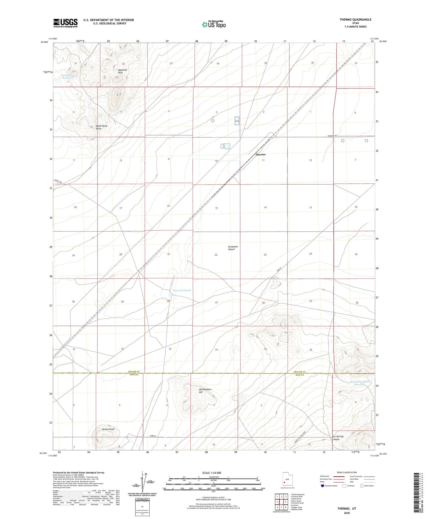 Thermo Utah US Topo Map Image