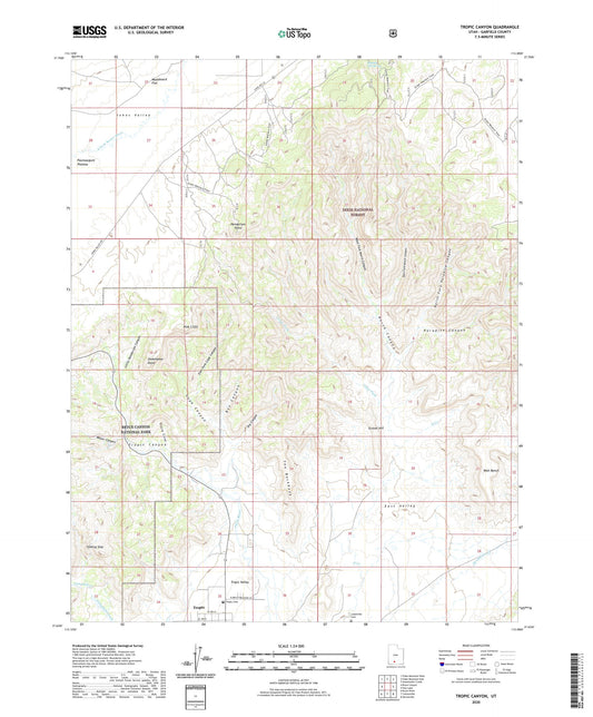 Tropic Canyon Utah US Topo Map Image