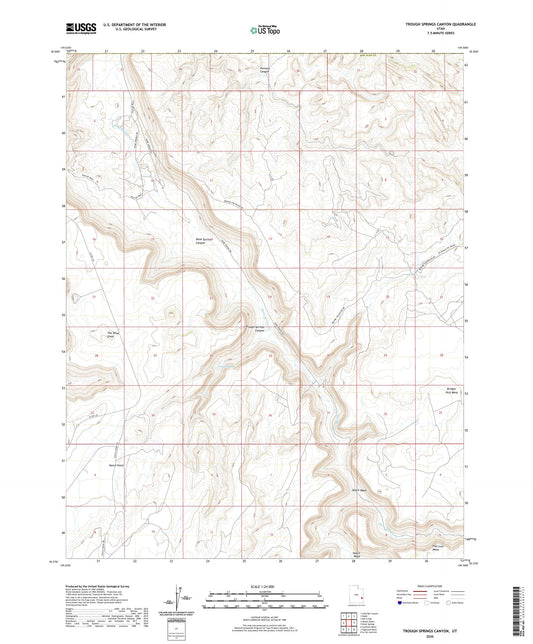 Trough Springs Canyon Utah US Topo Map Image