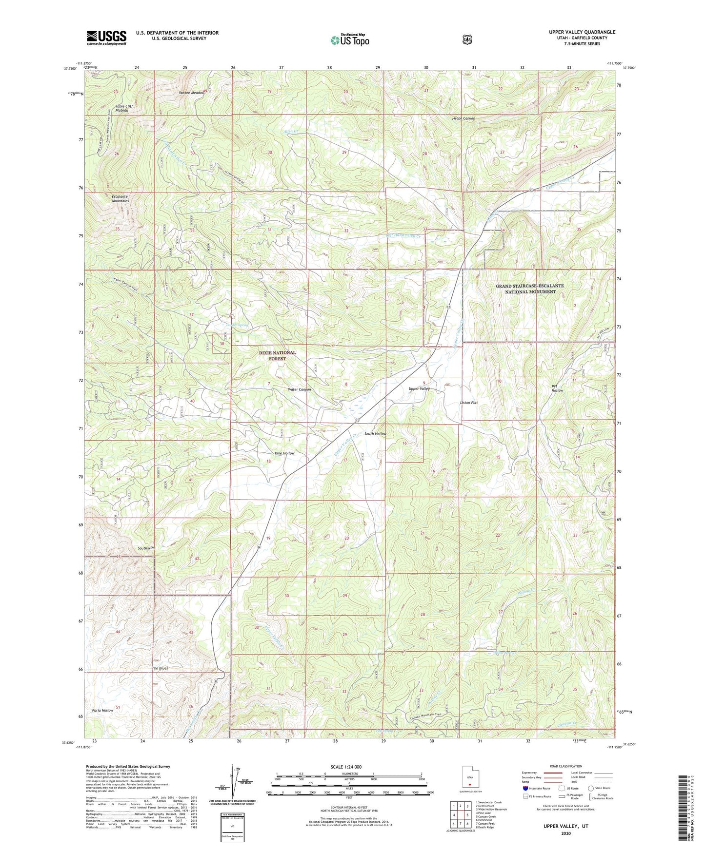 Upper Valley Utah US Topo Map Image