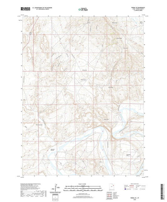 Vernal SE Utah US Topo Map Image