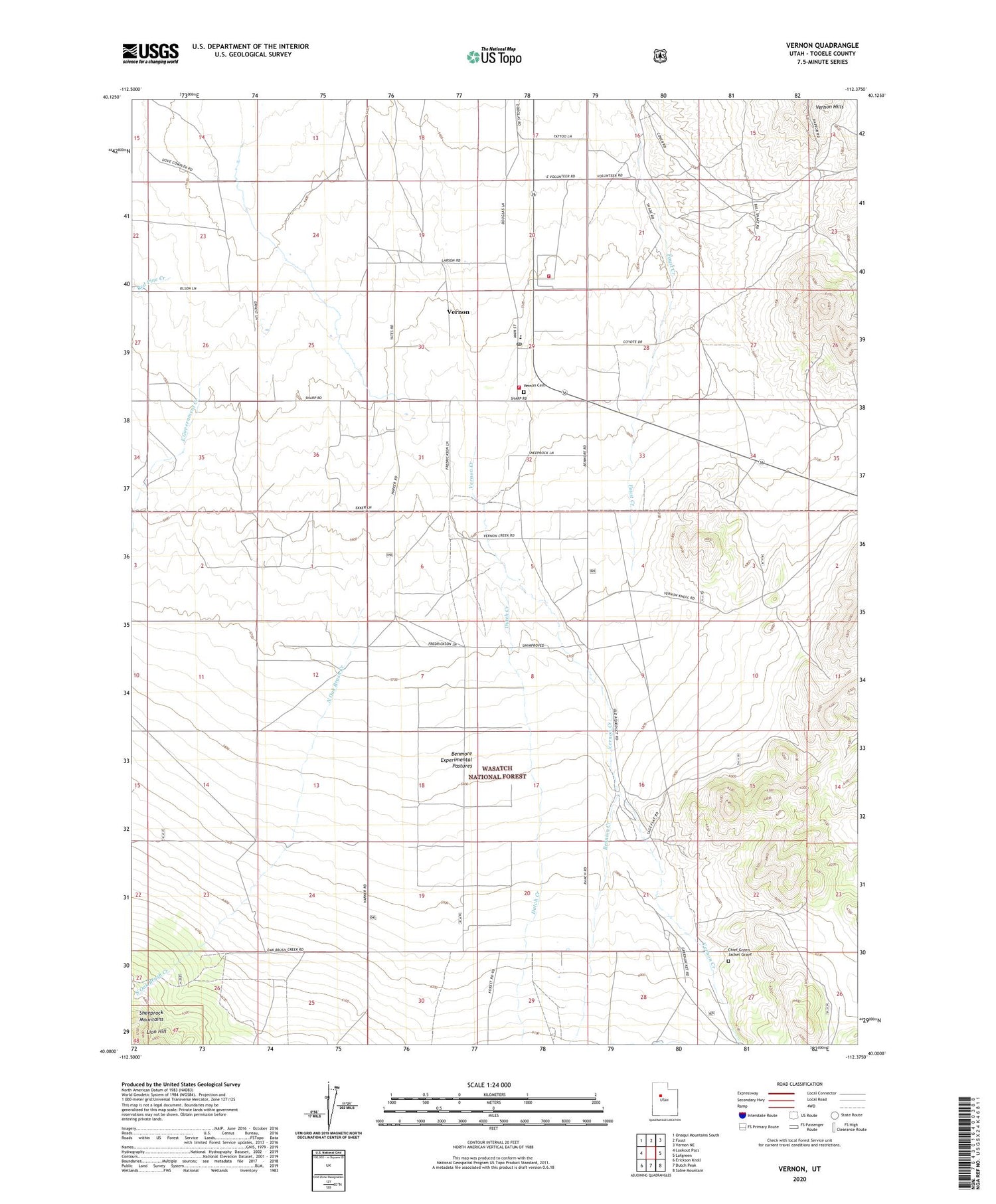 Vernon Utah US Topo Map Image