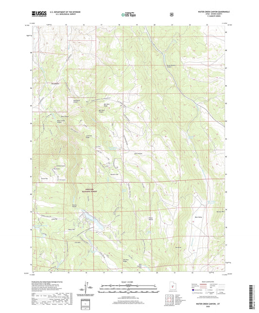 Water Creek Canyon Utah US Topo Map Image