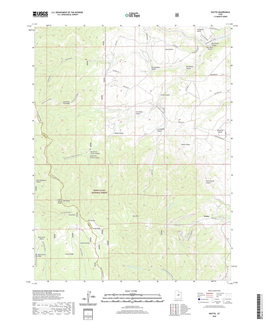 Wattis Utah US Topo Map Image