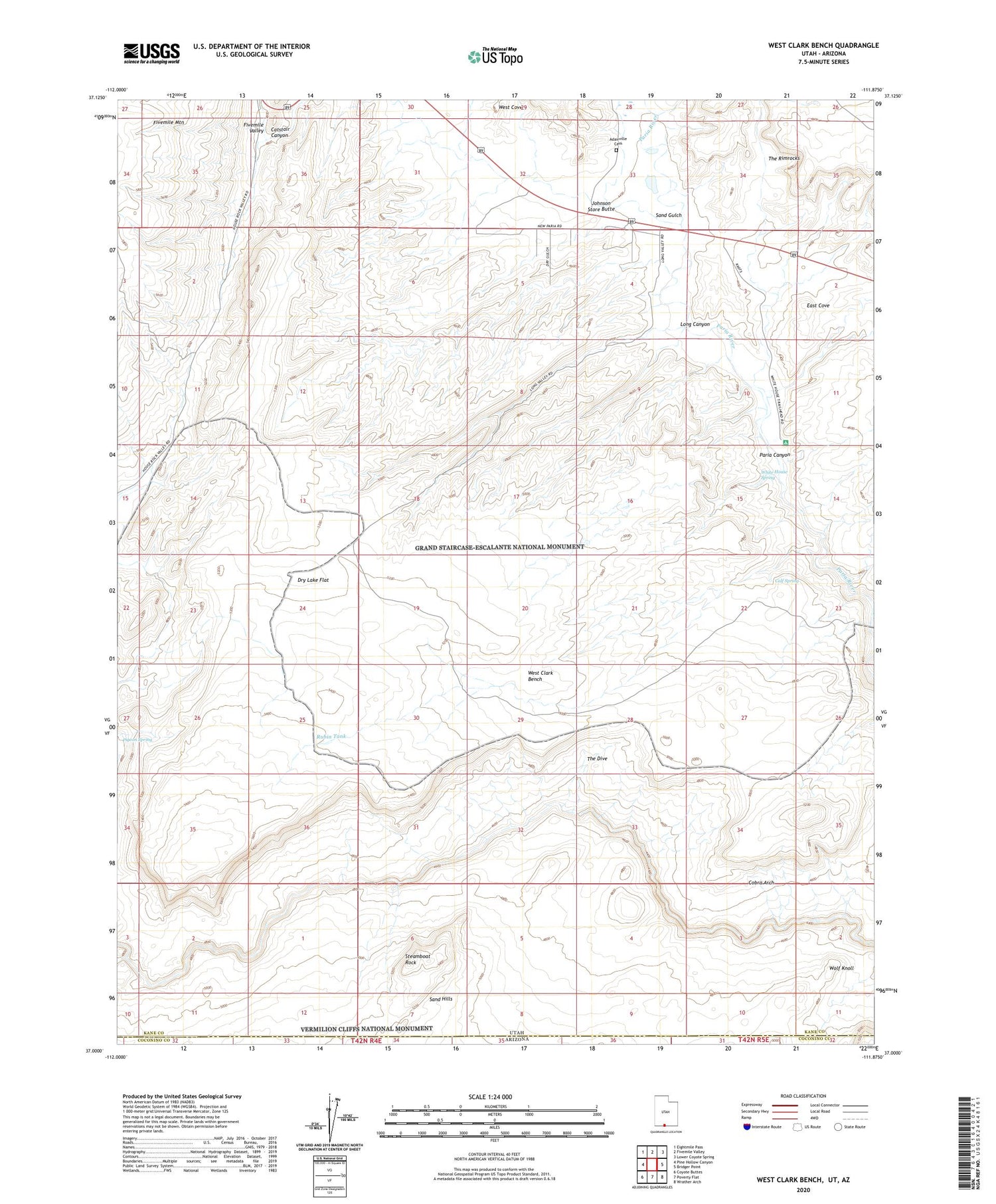 West Clark Bench Utah US Topo Map Image