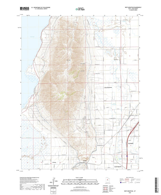 West Mountain Utah US Topo Map Image