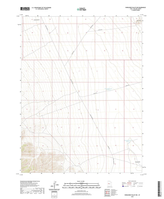 Whirlwind Valley NW Utah US Topo Map Image