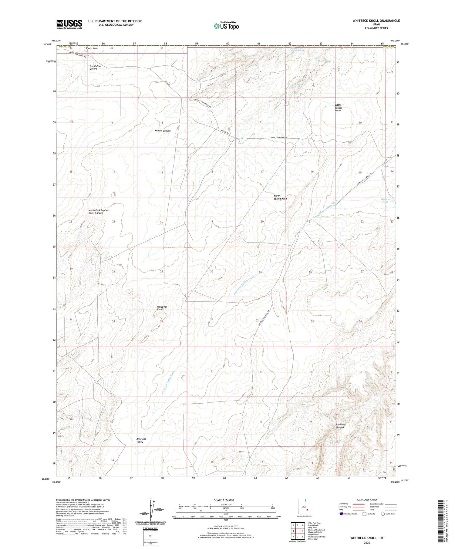 Whitbeck Knoll Utah US Topo Map Image
