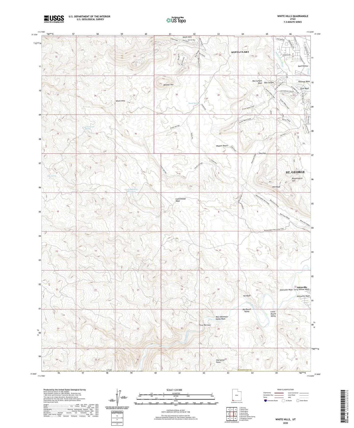 White Hills Utah US Topo Map Image