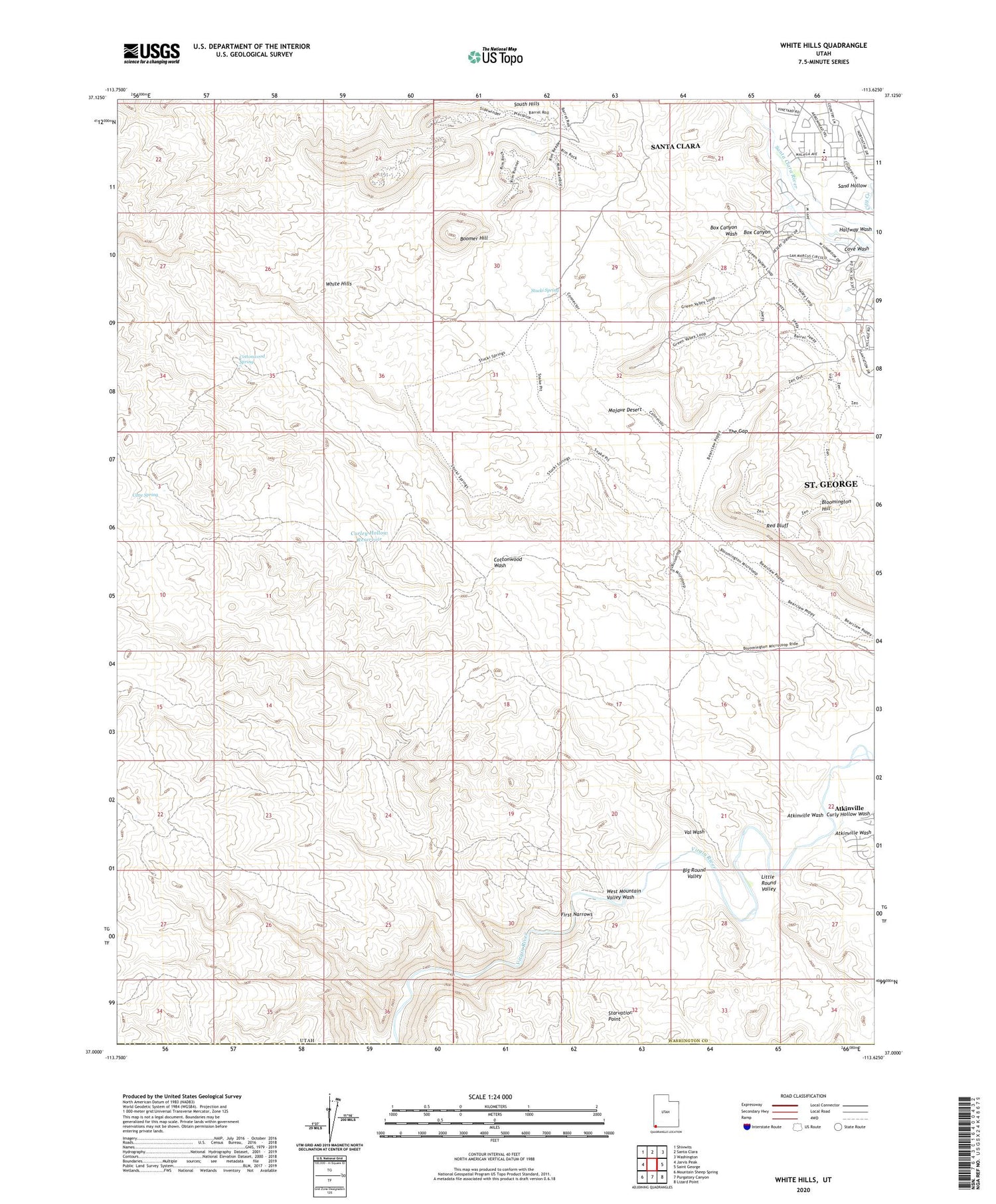 White Hills Utah US Topo Map Image
