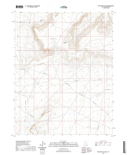 White Mesa Village SE Utah US Topo Map Image