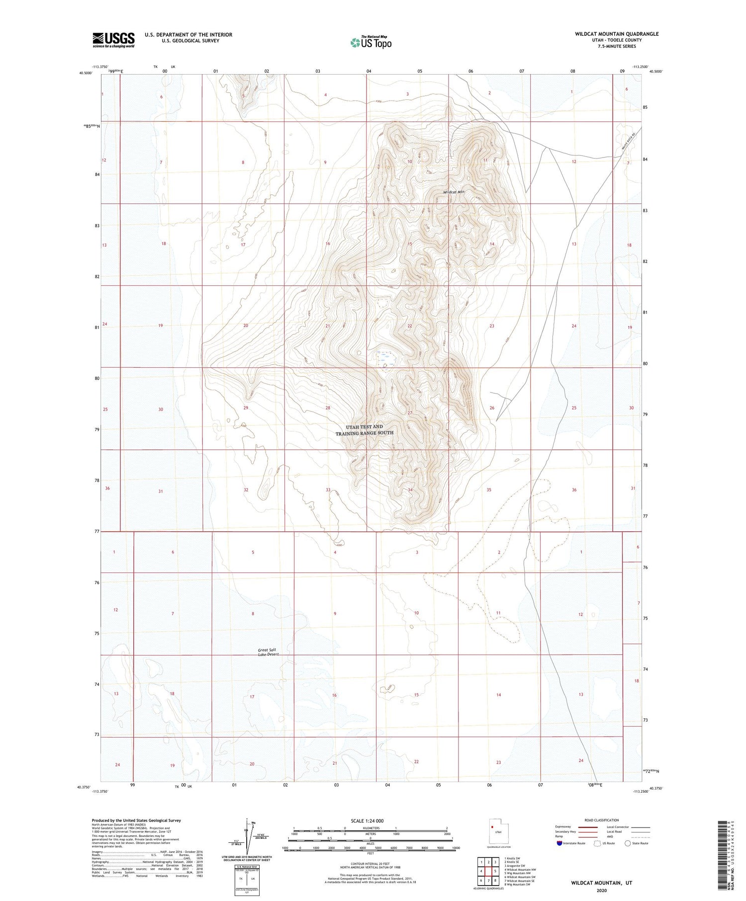 Wildcat Mountain Utah US Topo Map Image