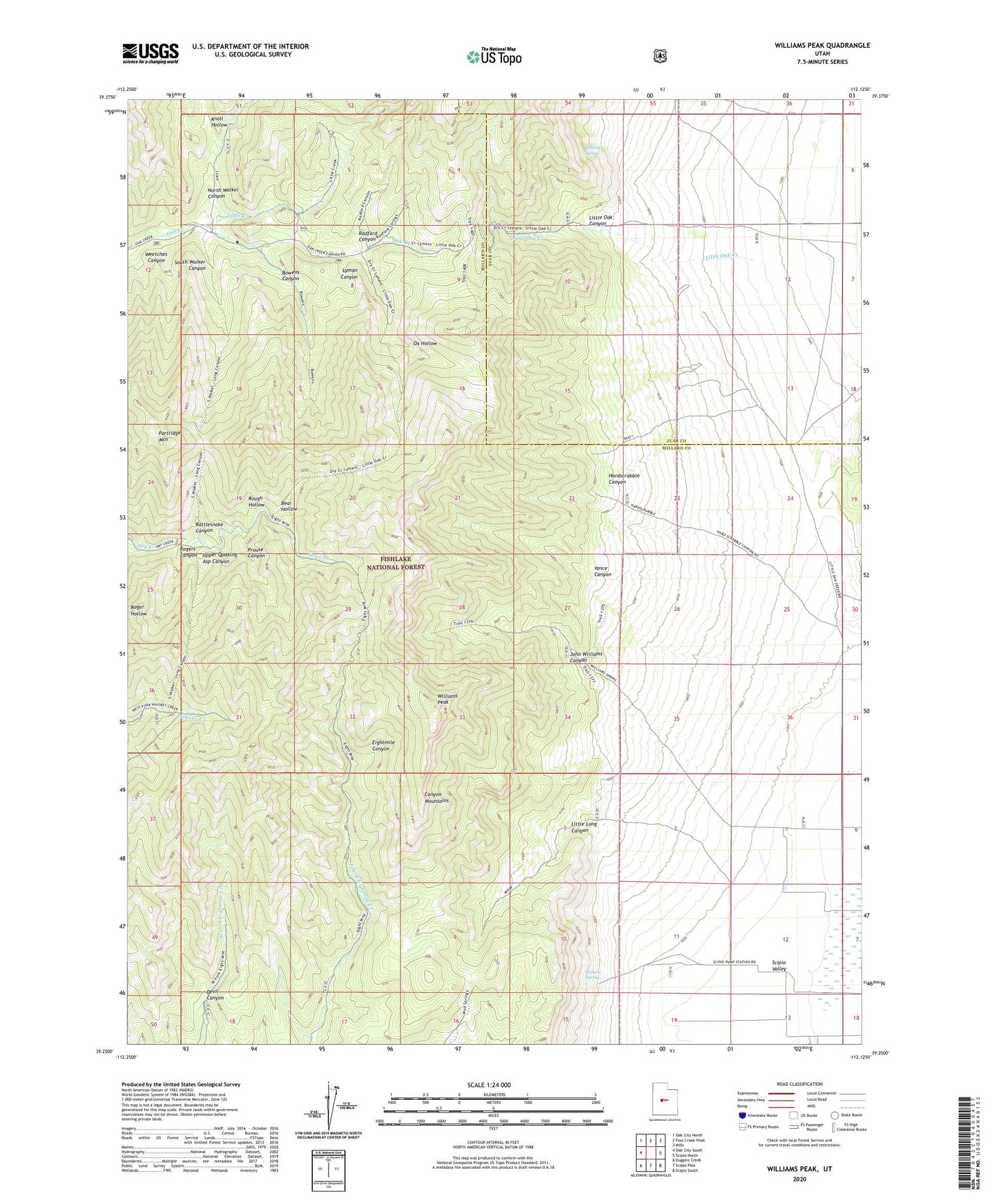 Williams Peak Utah US Topo Map Image