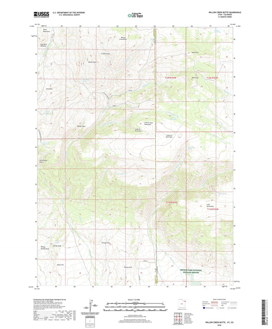 Willow Creek Butte Utah US Topo Map Image