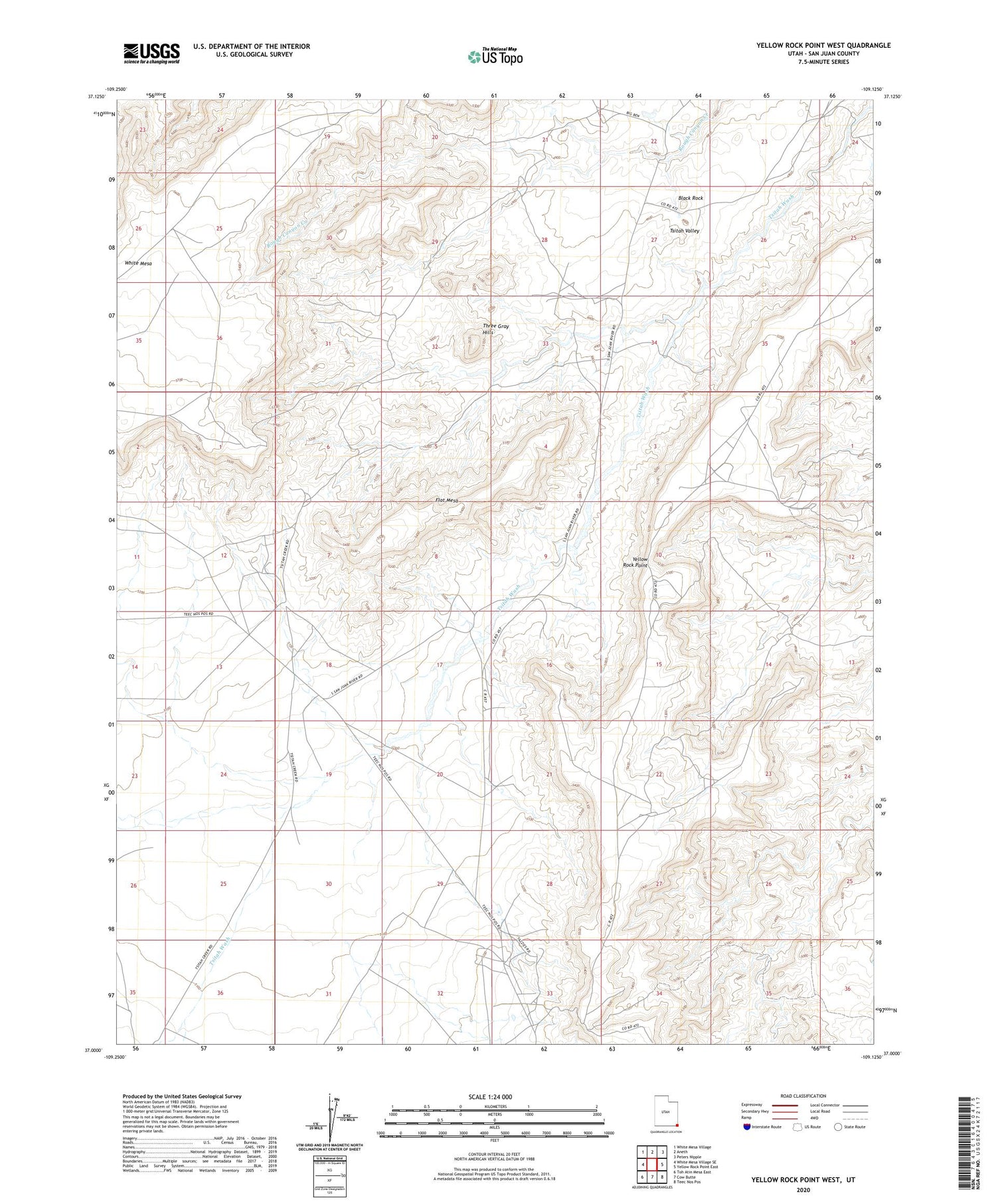 Yellow Rock Point West Utah US Topo Map Image