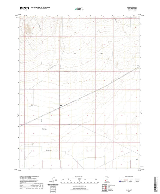 Zane Utah US Topo Map Image