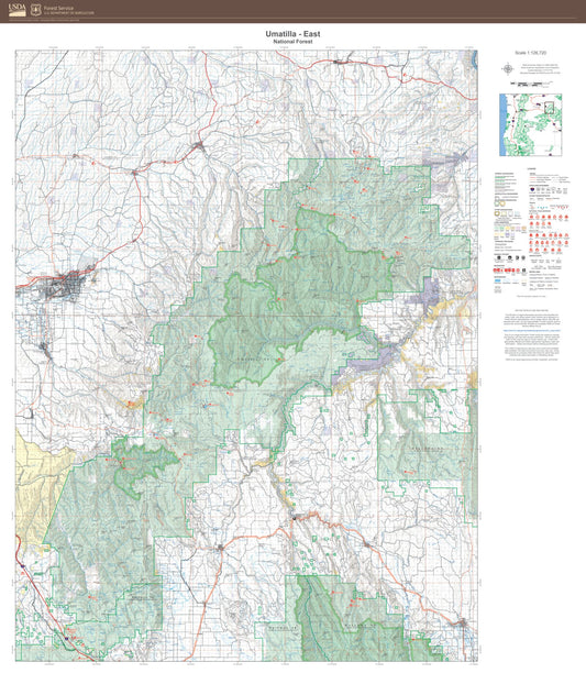 Umatilla National Forest East Map