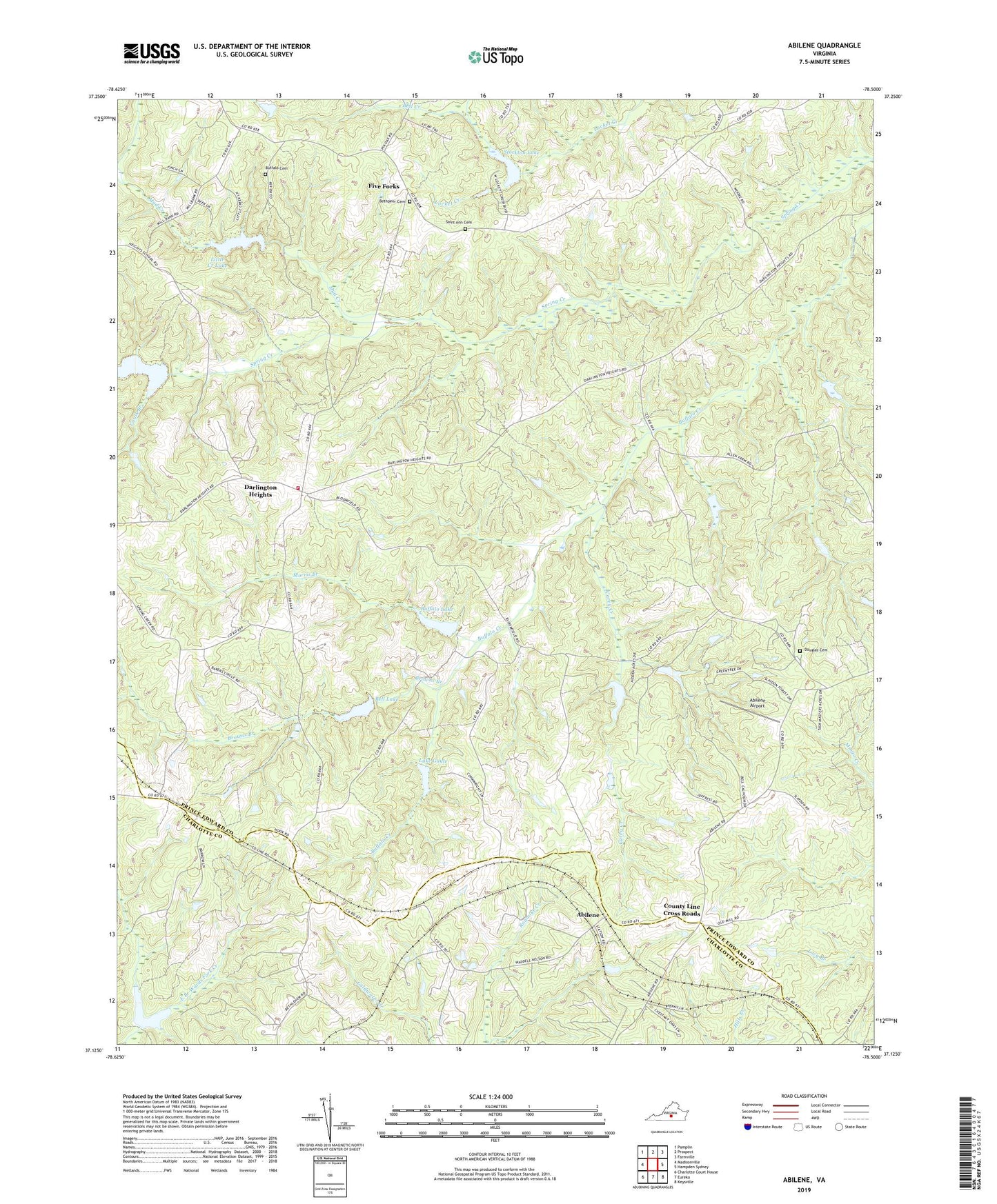 Abilene Virginia US Topo Map Image