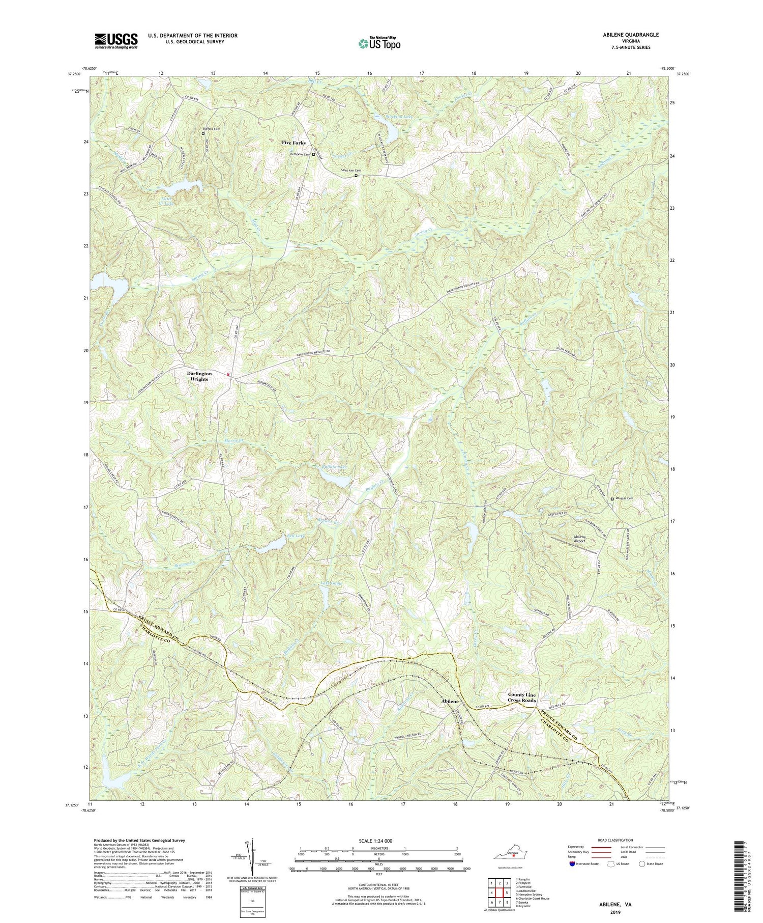 Abilene Virginia US Topo Map Image