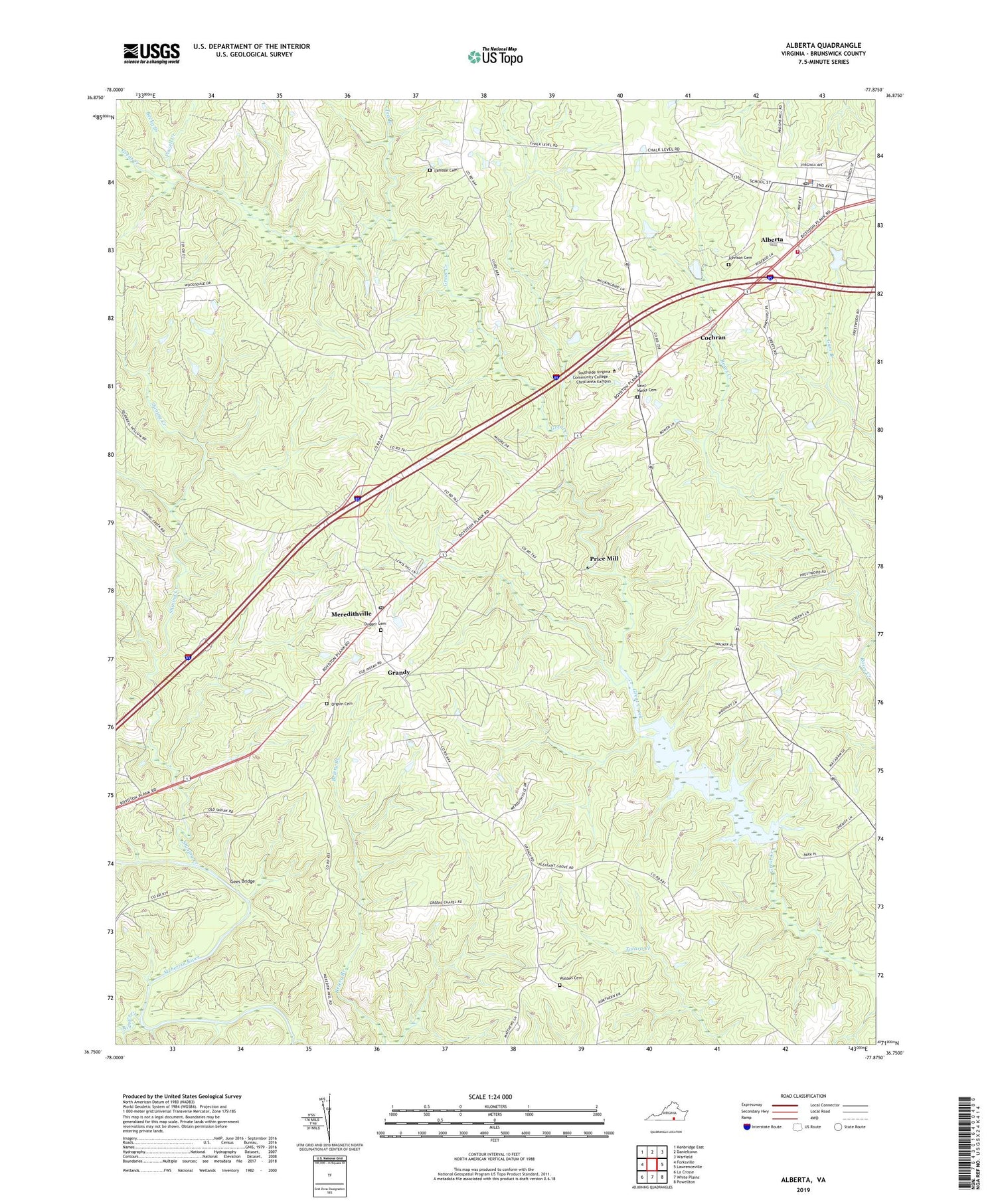 Alberta Virginia US Topo Map Image