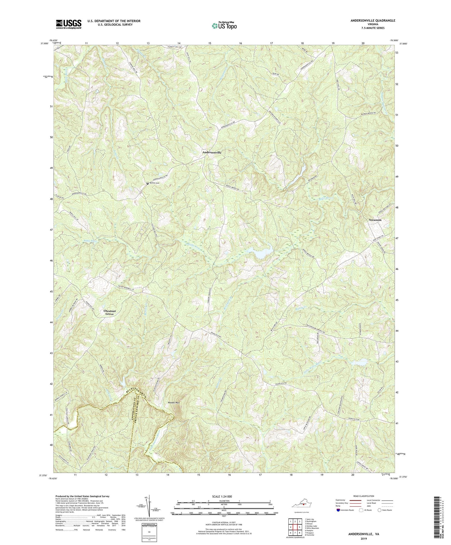 Andersonville Virginia US Topo Map Image