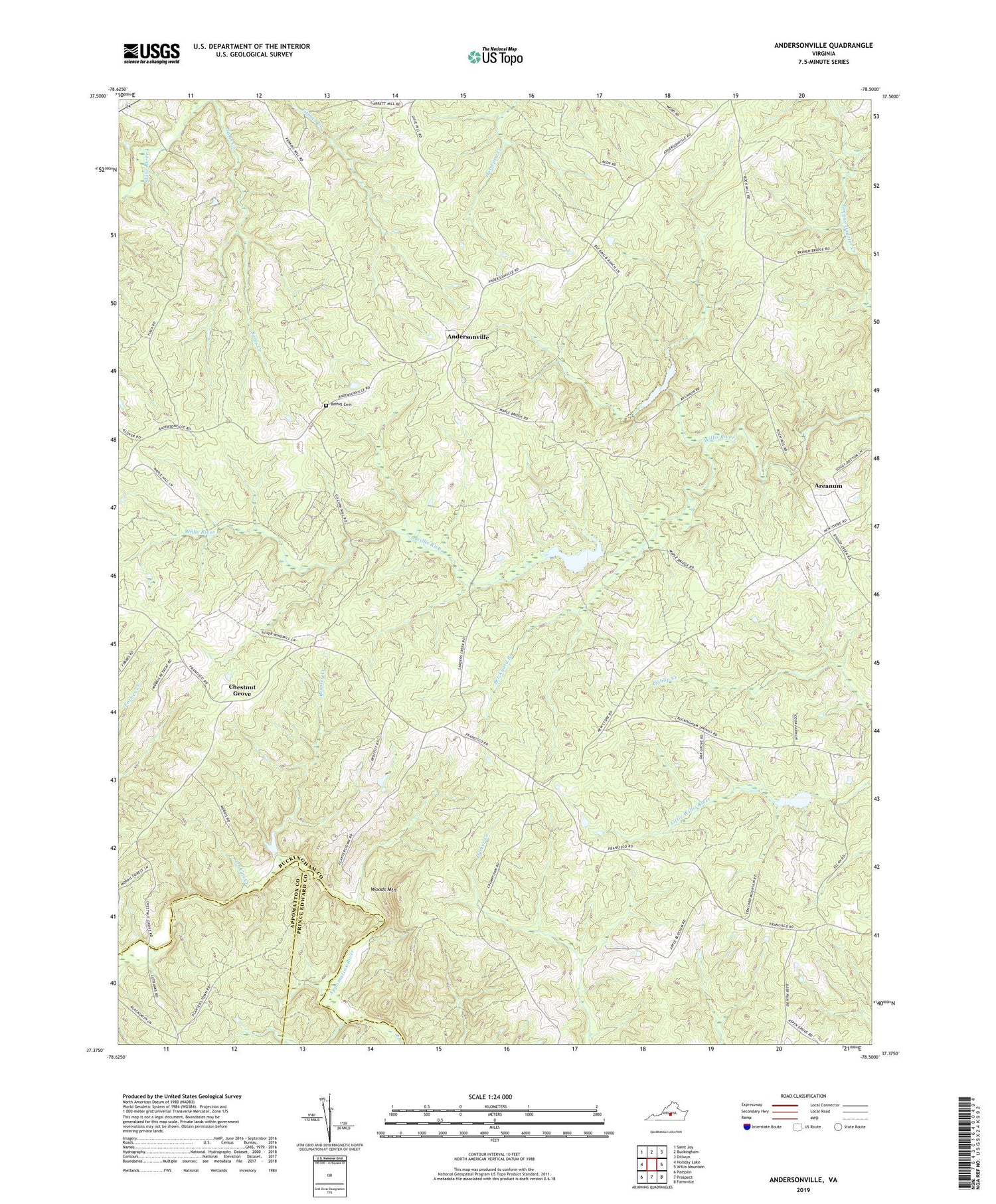 Andersonville Virginia US Topo Map Image