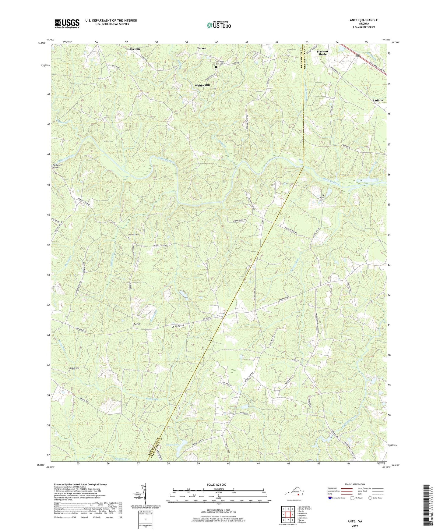 Ante Virginia US Topo Map Image