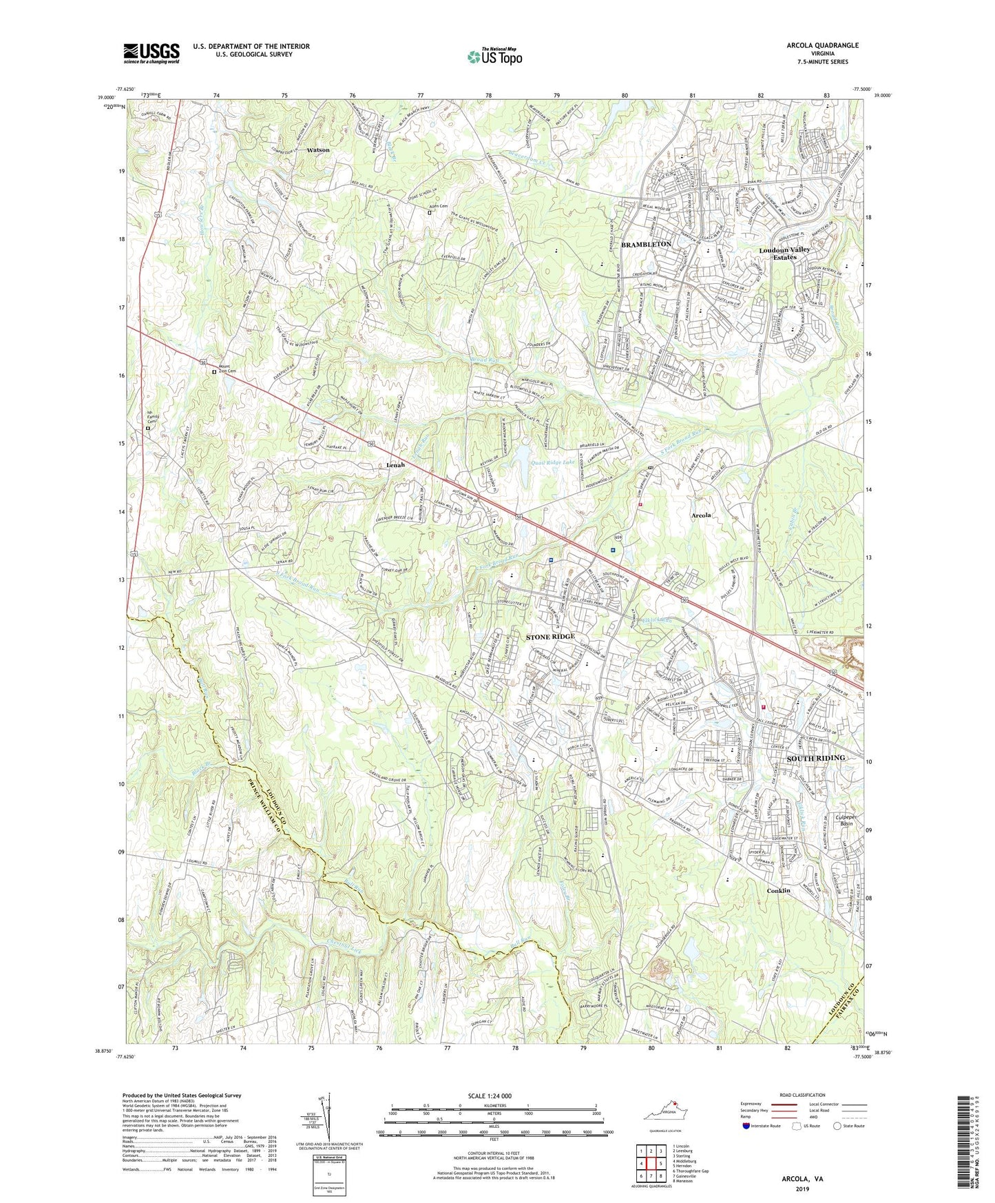 Arcola Virginia US Topo Map Image