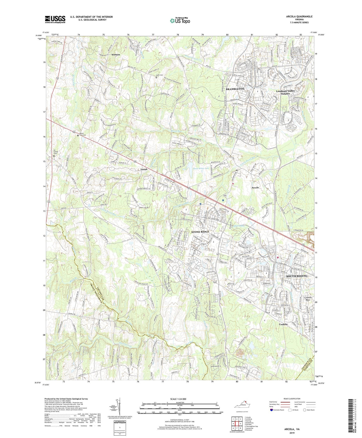 Arcola Virginia US Topo Map Image