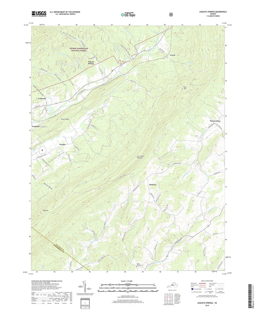 Augusta Springs Virginia US Topo Map Image