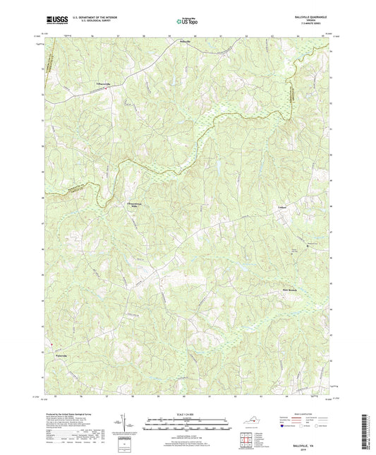 Ballsville Virginia US Topo Map Image