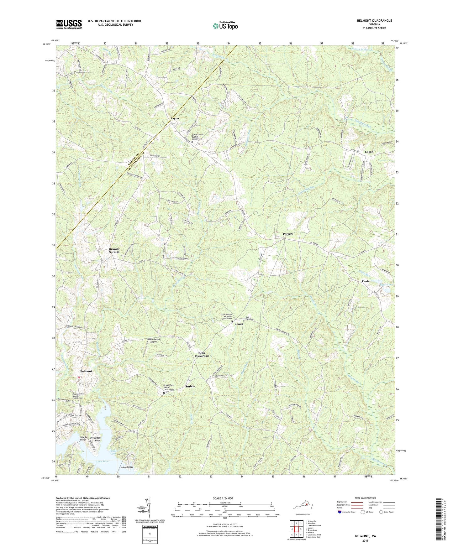 Belmont Virginia US Topo Map Image