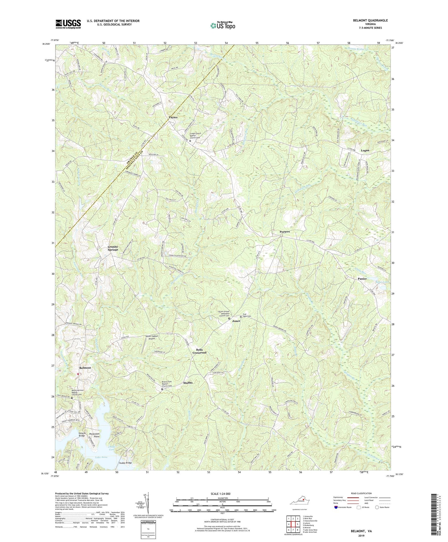 Belmont Virginia US Topo Map Image