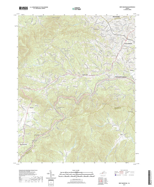 Bent Mountain Virginia US Topo Map Image
