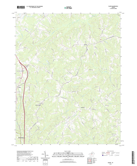 Blairs Virginia US Topo Map Image