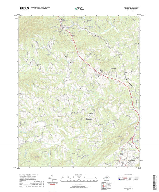 Boones Mill Virginia US Topo Map Image