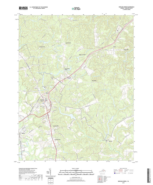 Bowling Green Virginia US Topo Map Image