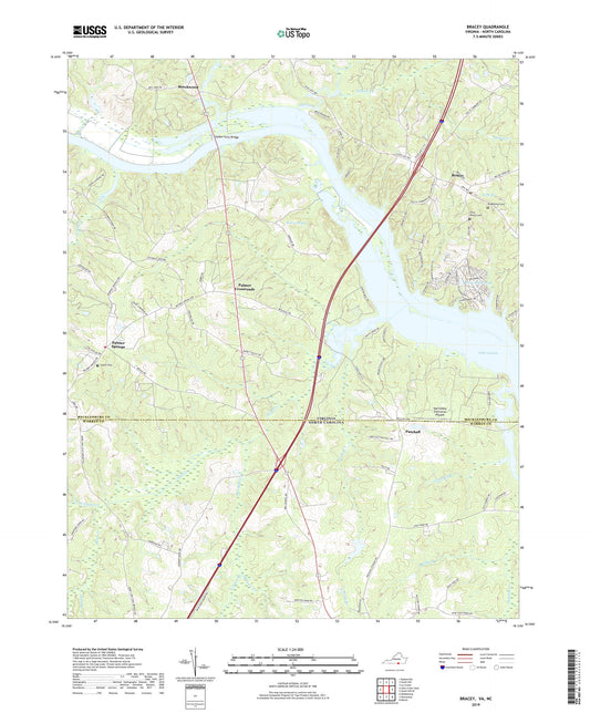 Bracey Virginia US Topo Map Image