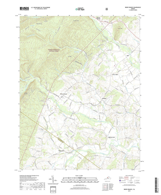 Briery Branch Virginia US Topo Map Image