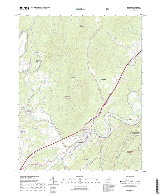 Buchanan Virginia US Topo Map Image