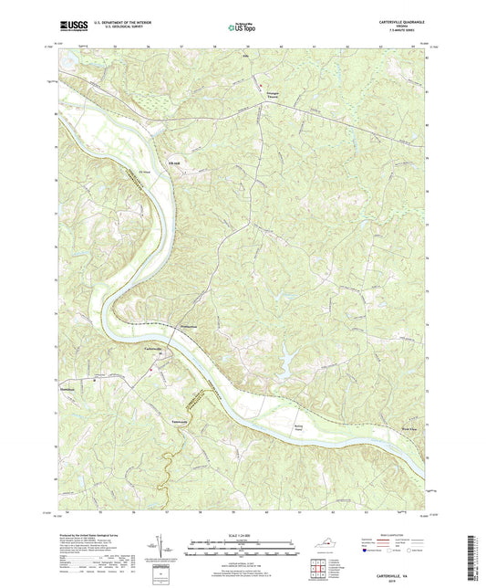Cartersville Virginia US Topo Map Image