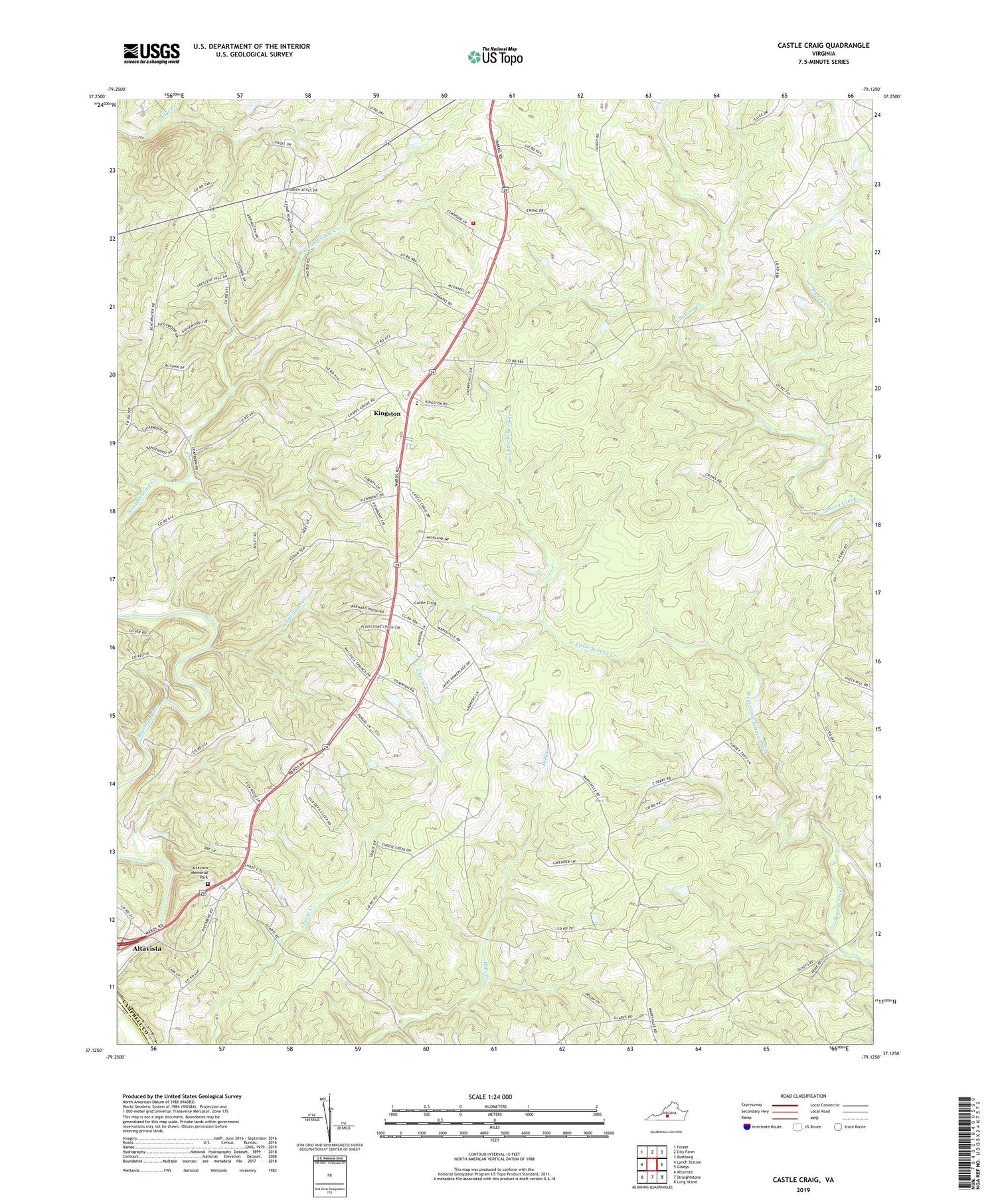 Castle Craig Virginia US Topo Map Image