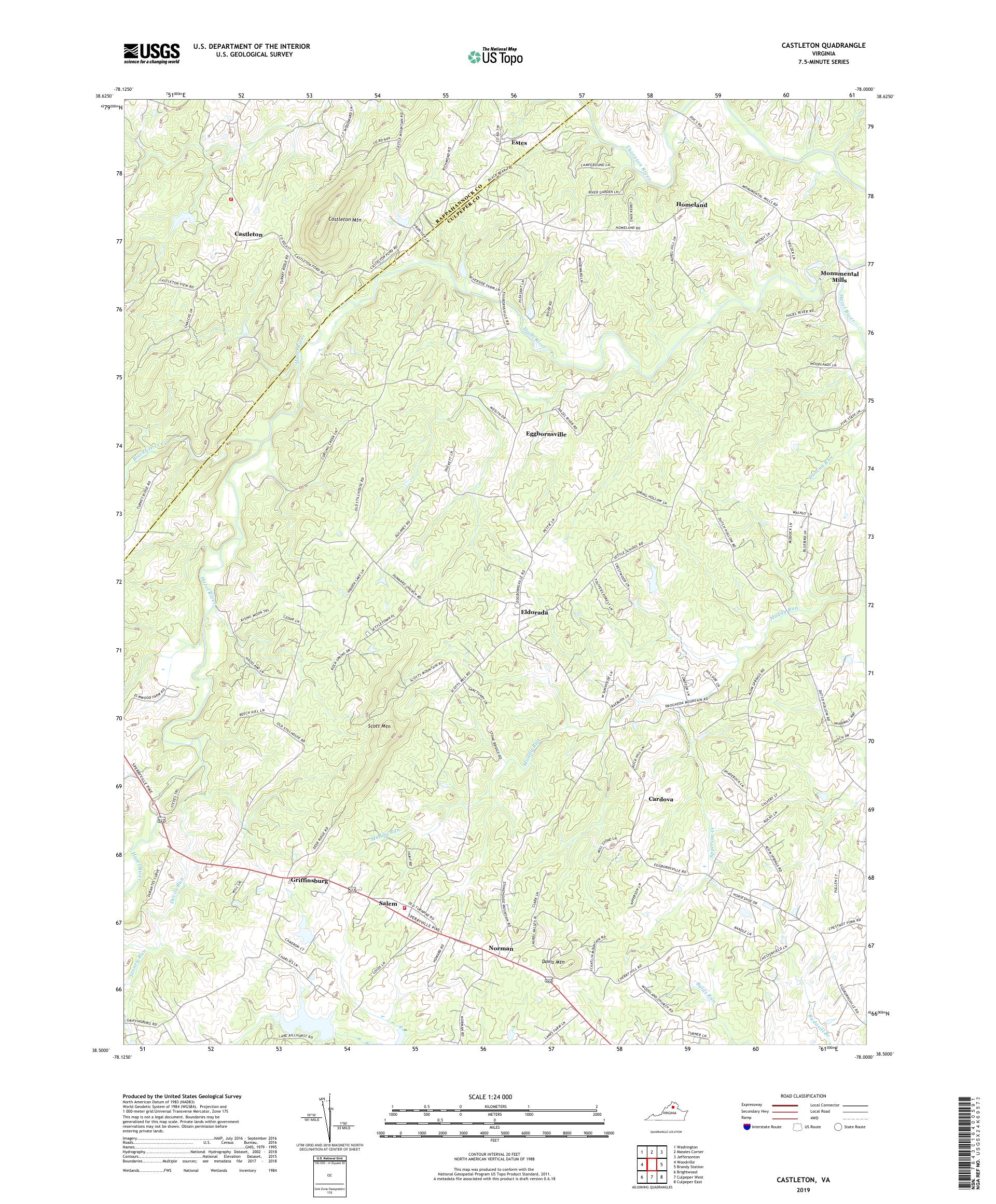 Castleton Virginia US Topo Map – MyTopo Map Store